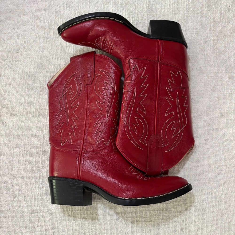 Old West 8116 Red Leather Western Cowboy Boots Pointed Toe Mens 10